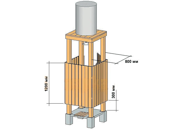 чертеж с размерами душа на даче